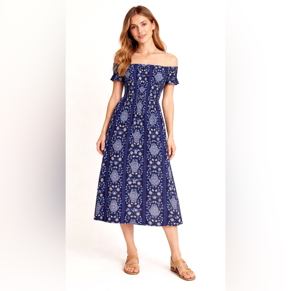 Old Navy, NWT Blue Floral Midi Dress, Size MP